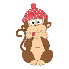 cute monkey animal cartoon illustration