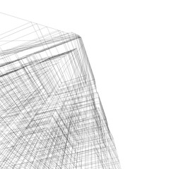 Architecture building vector 3d drawing