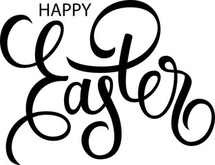 Happy Easter. Hand drawn lettering. Creative calligraphy for Easter holiday greetings and invitations. PNG file.
