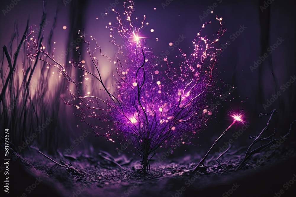 Sticker Purple Sparklers. Generative AI