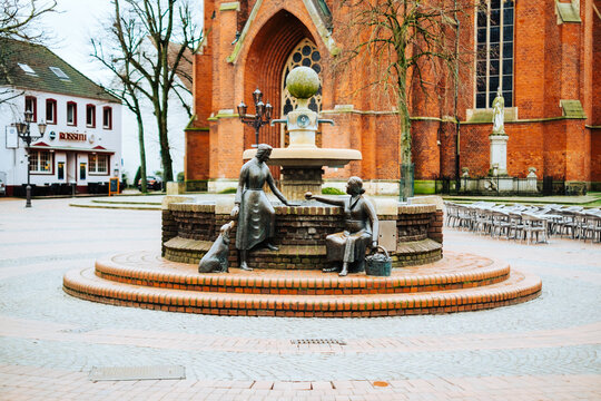 Old town downtown of Haltern am See. Haltern am See, Germany. March 4 2023