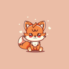 CUTE ILLUSTRATION OF FOX KAWAII STYLE