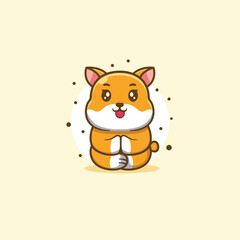 CUTE ILLUSTRATION OF DOG DOING YOGA