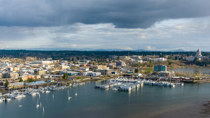 Fototapeta na wymiar Olympia, Washington waterfront in March 2023
