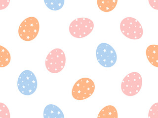 Fototapeta na wymiar Seamless pattern with Easter eggs on white background vector illustration.