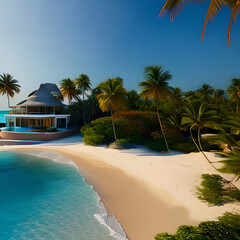 swimming pool with palm trees