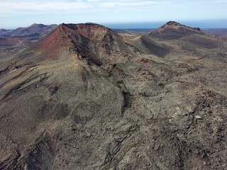 colorful volcanic landscape on lanzarote