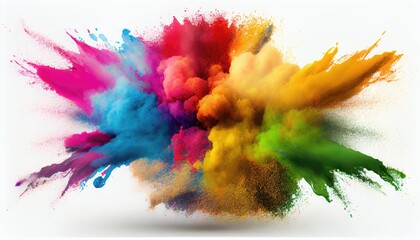Fototapeta na wymiar Colorful rainbow holi paint color powder explosion
