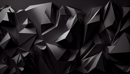 Abstract black crystal background faceted texture