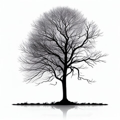 A black and white drawing of a tree Generative AI 