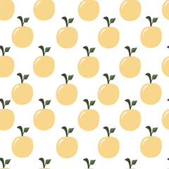 Seamless pattern with oranges on a white background.