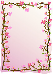 Naklejka na ściany i meble Picture frame of spring flowers