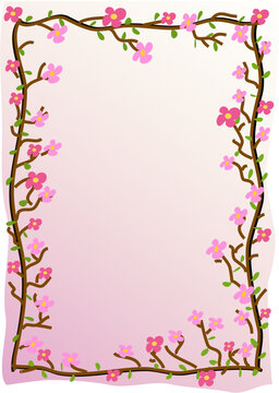 Picture frame of spring flowers
