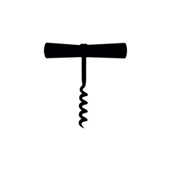 corkscrew isolated on white. vector simple illustration. kitchenware. corkscrew flat web icon. sign or symbol. kitchen. wine. bar