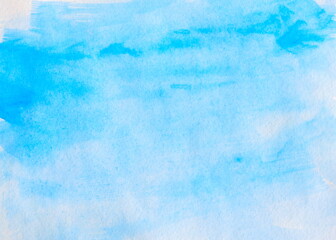 Obraz premium Abstract blue watercolor background, watercolor drawing
