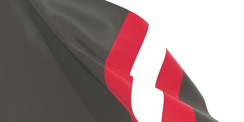 Waved flag textured by Tampa Bay Buccaneers american footbal team uniform colors. 3D render © JEGAS RA