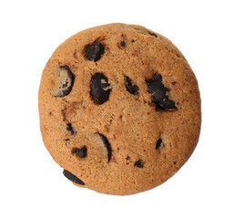 Delicious chocolate chip cookie isolated on white