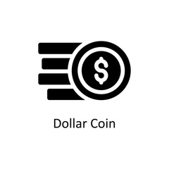Dollar Coin  Vector  Solid Icons. Simple stock illustration stock