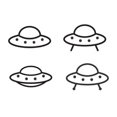 UFO icon. Space sign set vector ilustration.