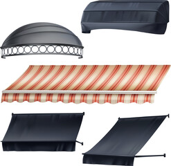 Shop canopy, store awning set. Tents, sun shade shelters