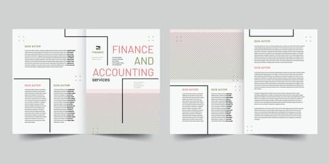  Finance and Accounting bifold brochure template. A clean, modern, and high-quality design bifold brochure vector design. Editable and customize template brochure