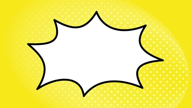 Shout comic bubble, pop up animation