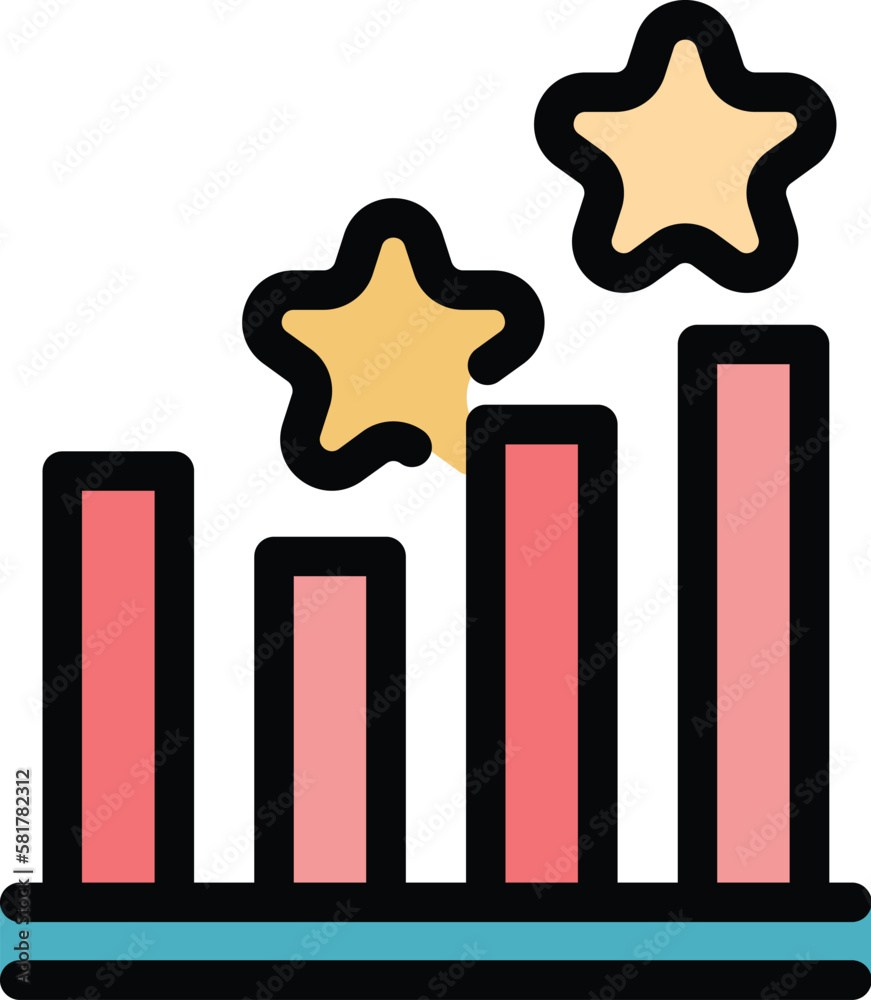 Poster ranking graph chart icon. outline ranking graph chart vector icon for web design isolated on white b