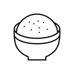 Editable Icon of Bowl Rice, Vector illustration isolated on white background. using for Presentation, website or mobile app