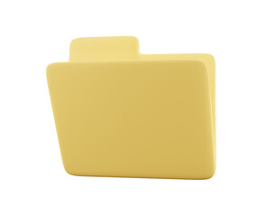 Minimal 3D render of a document folder icon, ideal for use in digital and print designs. Clean and sleek design for a professional look.