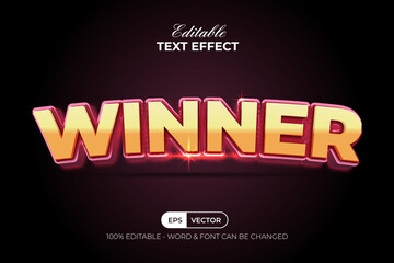 Winner Editable Text Effect Gold Style