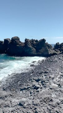 stone beach in tamaduste El Hierro, Canary Islands