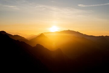 sunset over the mountains