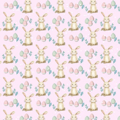 Happy Easter Bunny Seamless Patterns