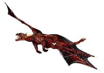Fototapeta premium 3D Rendering Fairy Tale Dragon on White