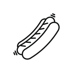 Editable Icon of Hotdog, Vector illustration isolated on white background. using for Presentation, website or mobile app