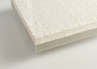 Mattress bed sponge section on the isolated white background.