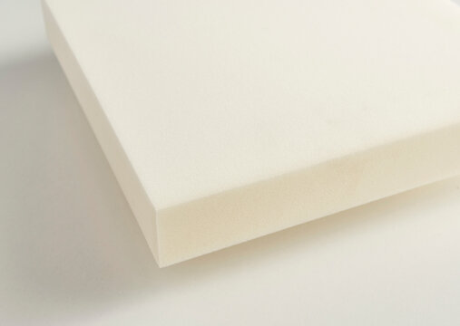 Mattress bed sponge section on the isolated white background.