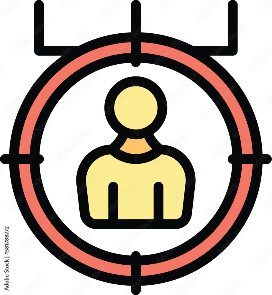 Poster manager target icon. outline manager target vector icon for web design isolated on white background 