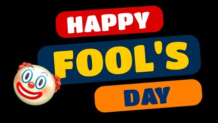 April fools day with head clown animation funny prank illustration Motion animation on transparent background design for happy april fools day event