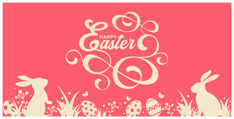 Happy easter banner printable, Happy easter social media post, Easter greeting cards, Easter egg hunt poster, Easter convention poster, Happy easter template printable for church & schools
