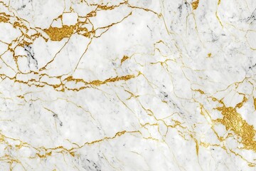 Naklejka premium White marble with subtle gold veins background (Ai generated)