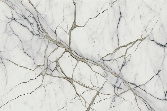 White marble with subtle grey veins background (Ai generated)