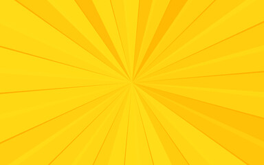 Obraz premium Sun rays, sunburst on yellow and orange color background. Vector illustration summer background design.