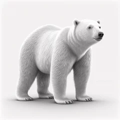 Foto op Canvas Polar bear 3d model - preview item for sale. Generative AI. © valentyn640