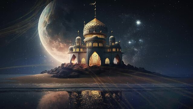 islamic background animated , ramadan mosque wallpaper UHD 4K 30 fps 