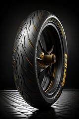 illustration, high performance motorcycle tires, ai generative.