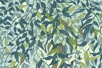 Leaf, green plant pattern of intricate leaves (Ai generated)