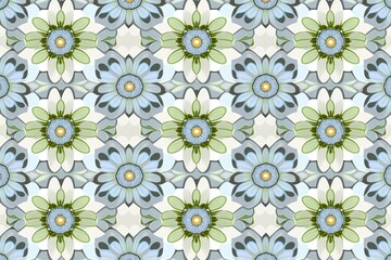 Daisy painting, Pattern of stylized daisies full background (Ai generated)