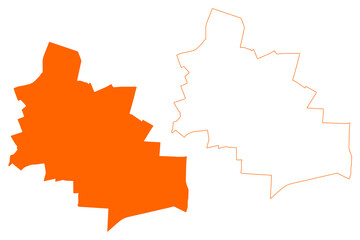 Hoogeveen Municipality (Kingdom of the Netherlands, Holland, Drenthe province) map vector illustration, scribble sketch Hoogeveen map