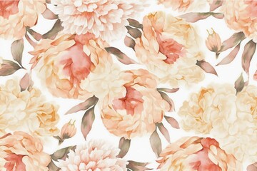 Flower watercolor pattern peony (AI generated)